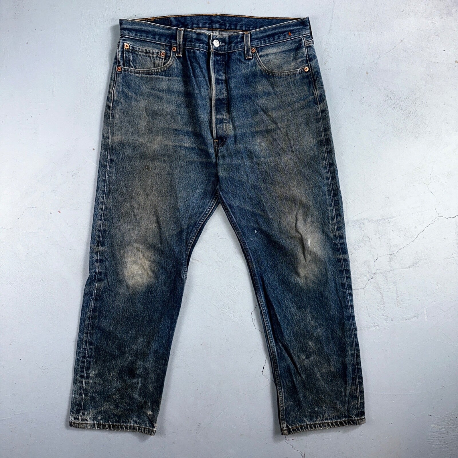 Levis 501 Vintage 90s Mexico Straight Leg Jeans 36x30 Y2K Med Wash Act 33x27