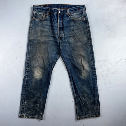 Levis 501 Vintage 90s Mexico Straight Leg Jeans 36x30 Y2K Med Wash Act 33x27