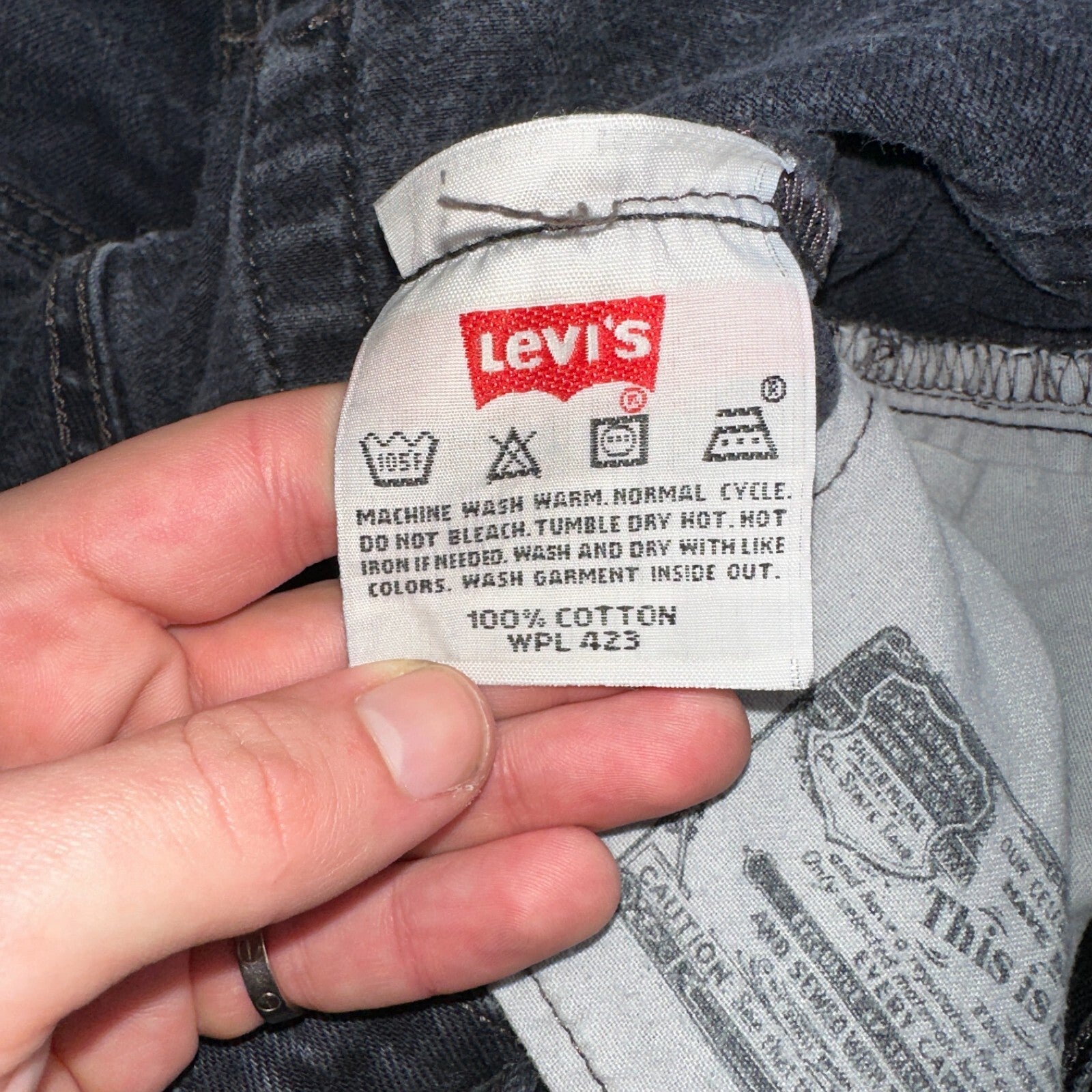 Levis 501 Vintage Y2K XX Straight Leg Jeans 90s Black Med Wash 36x34 Act 31x32