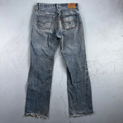 Levis 501 Vintage 80s Redline Selvedge USA Light Jeans Thrashed 32x36 Act 29x32