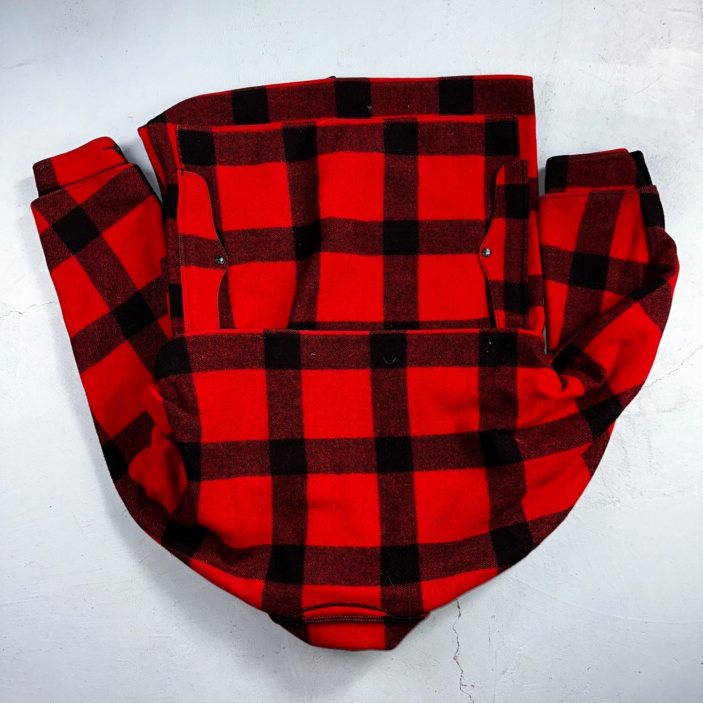 Filson Double Mackinaw Cruiser Coat Jacket Mens 46 Red Plaid Wool 70s Vintage