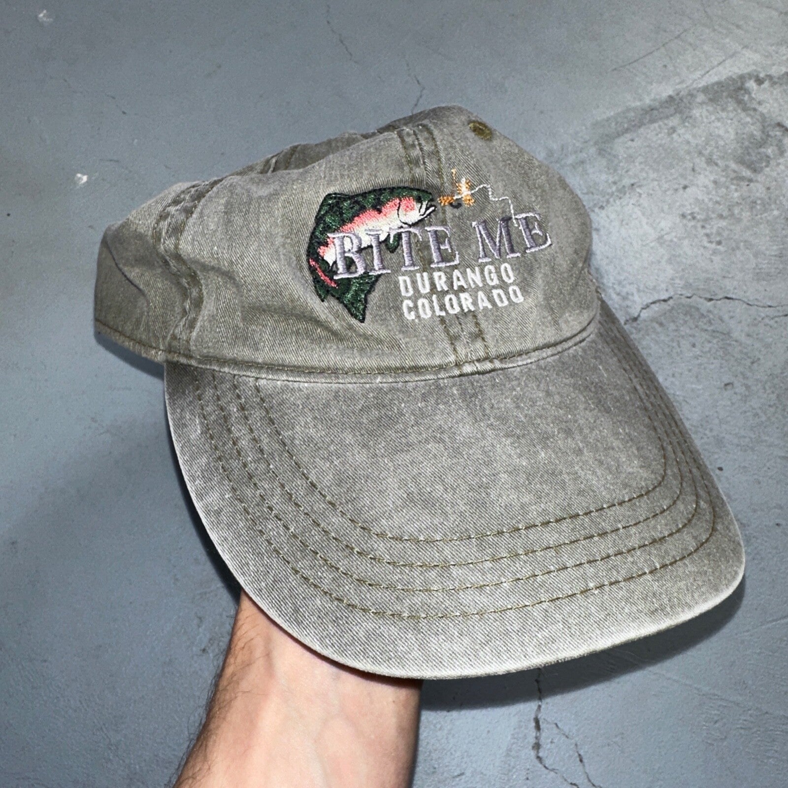 Bite Me Colorado Durango VTG Hat Cap Snapback Fish Fishing Hunting Camo Ocean