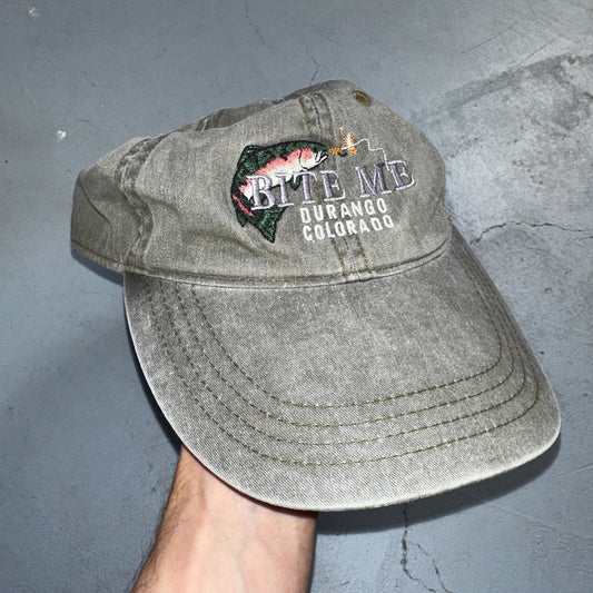 Bite Me Colorado Durango VTG Hat Cap Snapback Fish Fishing Hunting Camo Ocean