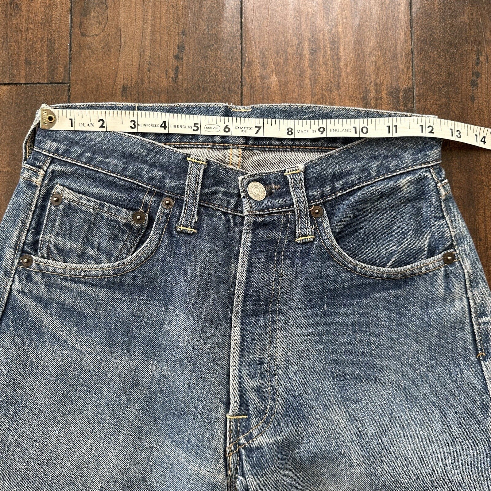 Levis 501 XX Big E True Vintage 60s Redline Denim Capri Jeans 1960s 25x24 Chop