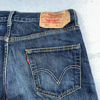 Levis 501 Vintage Y2K XX Straight Leg Jeans Blue Med Wash 34x34 Act 32x28