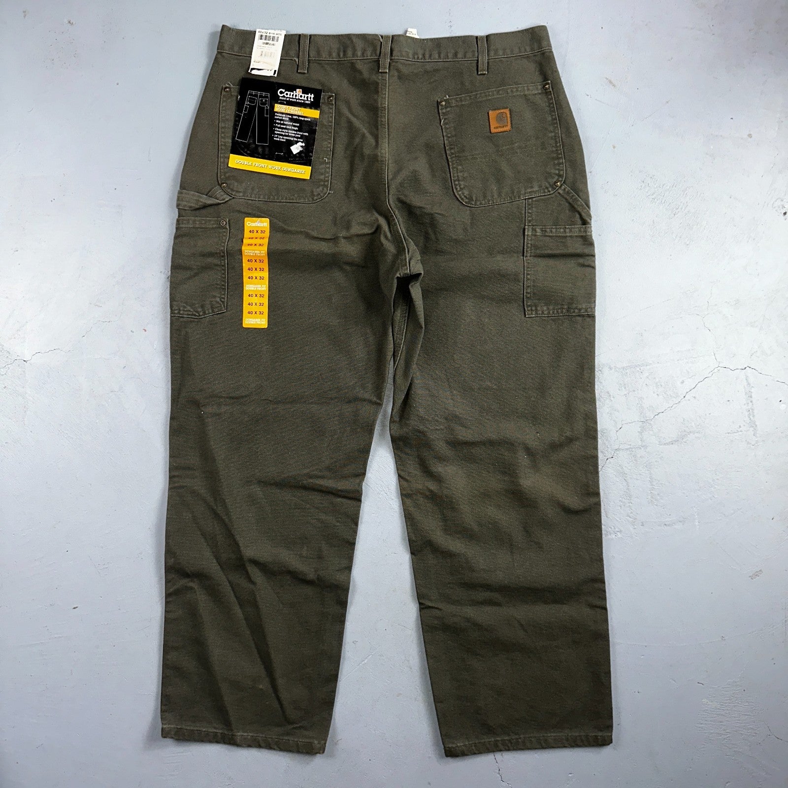 Carhartt NWT VTG Double Knee Carpenter Pants Y2K B01 B136 MOS Green 40x32 DS