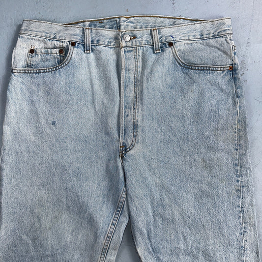 Levis 501 Vintage 90s USA XX Straight Leg Jeans Blue Light Wash 40x32 Act 38x31