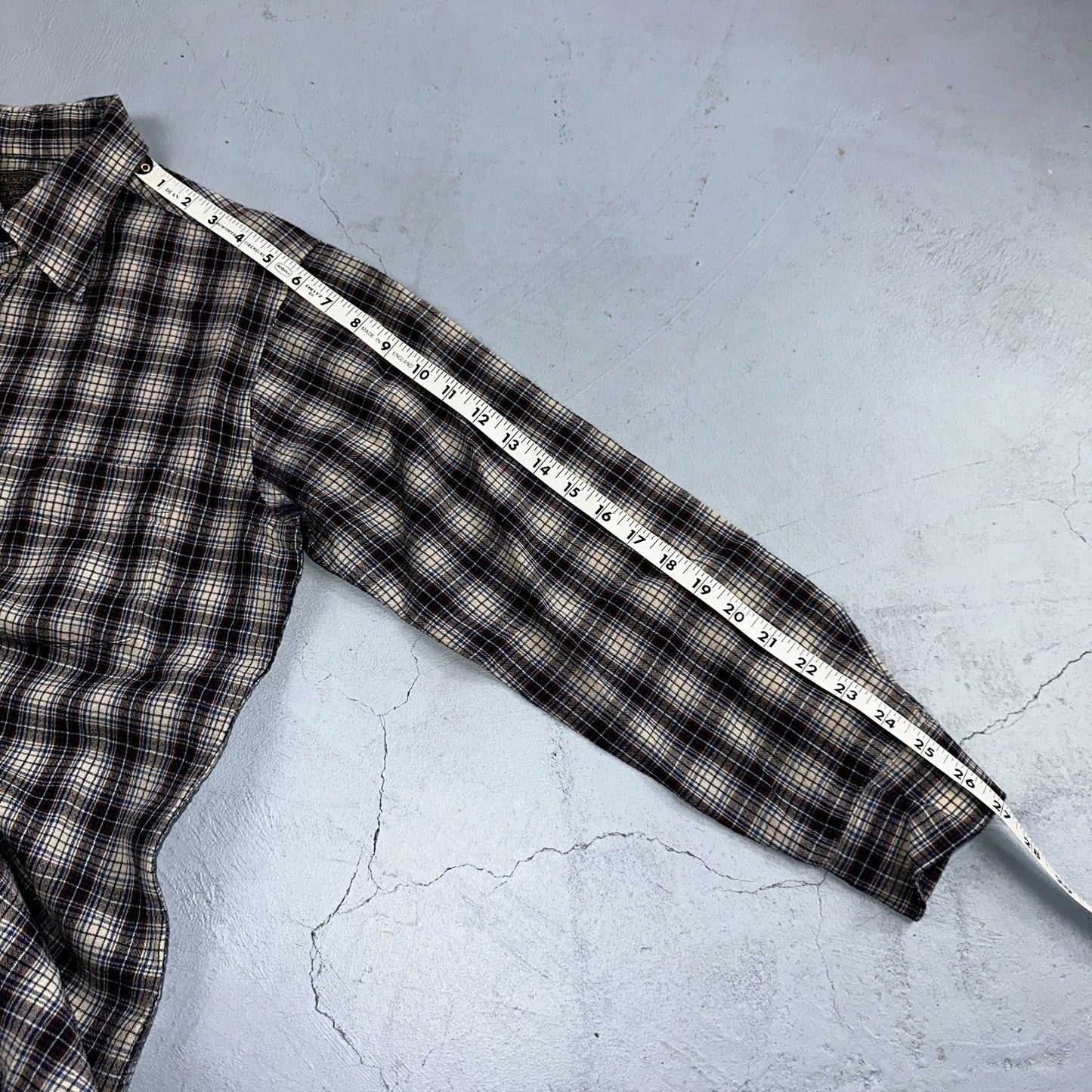 Vintage Pendleton Shirt Mens M Wool Plaid Flannel USA Button 1970s 70s Brown