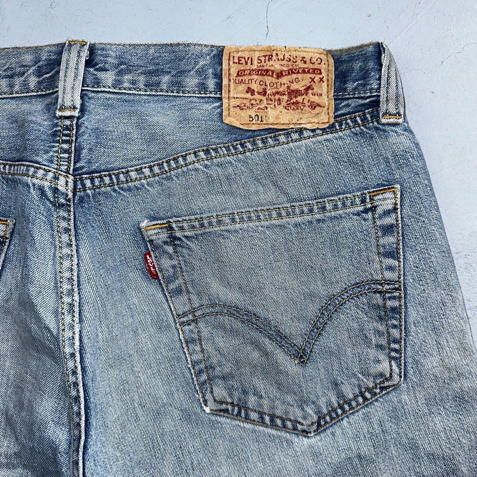 Levis 501 Vintage Y2K XX Straight Leg Jeans Blue Light Wash 34x34 Act 35x30