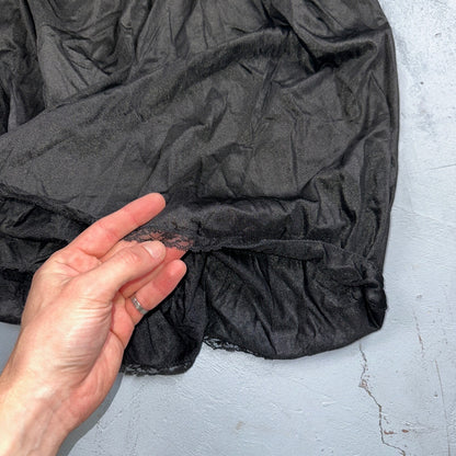 VTG Hydons 1970s Lingerie Slip Dress Sleepwear Full Sweep Nightgown Lace USA