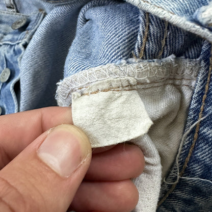 Levis Vintage 80s Redline Selvedge USA 501 Light Wash Jeans 66 30x28 Thrashed