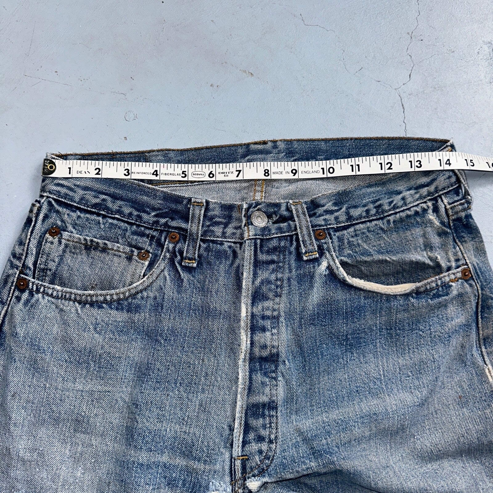 Levis 501 VTG 70s SS Redline Selvedge Jeans XX Thrashed Ripped Act 29x29