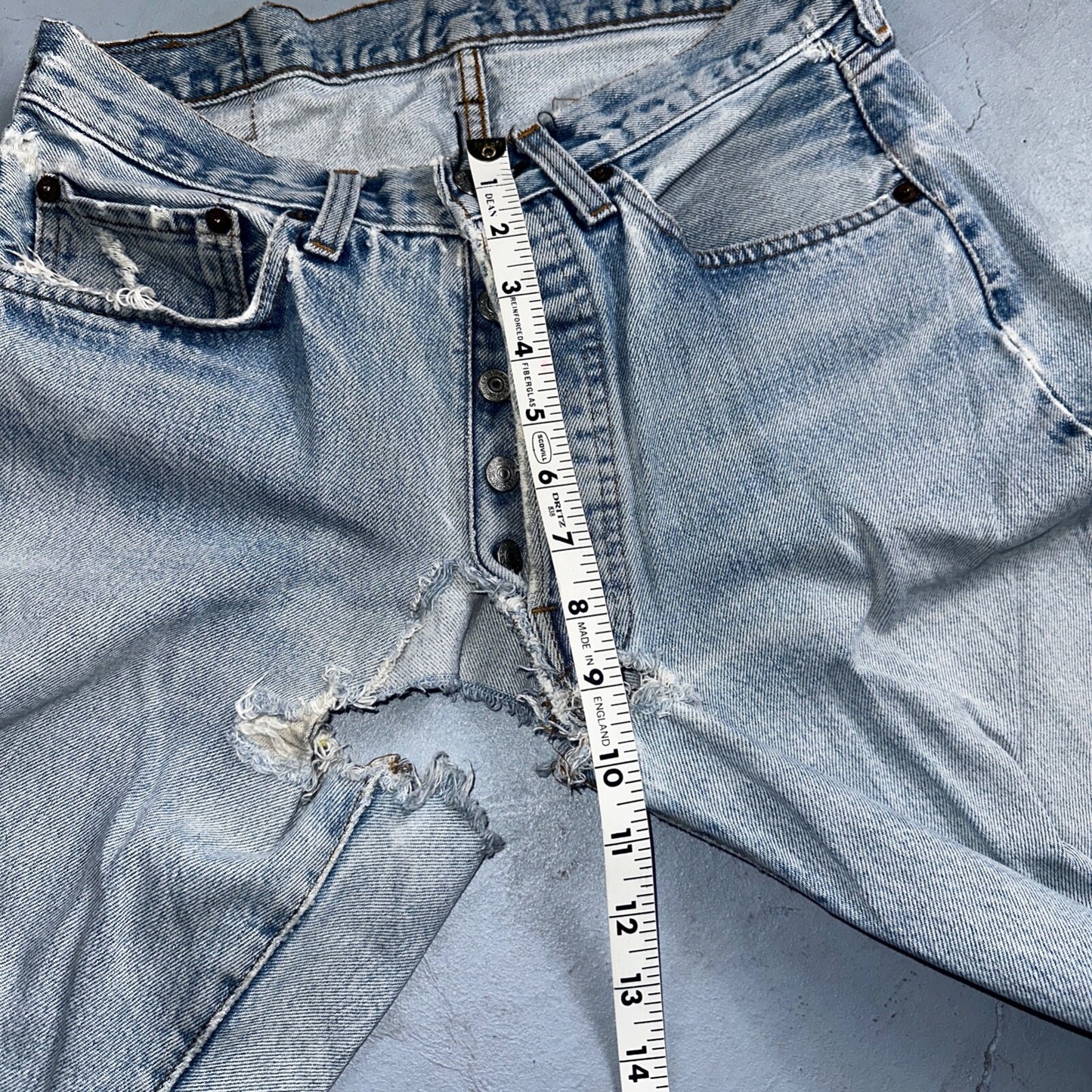 Levis 501 Vintage 80s Redline Selvedge USA XX Jeans Light Wash 30x38 Act 28x33