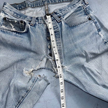 Levis 501 Vintage 80s Redline Selvedge USA XX Jeans Light Wash 30x38 Act 28x33