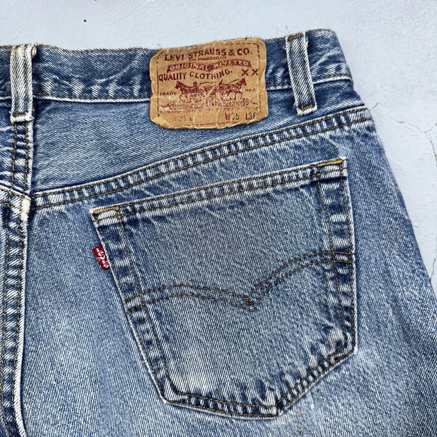Levis 501 Vintage 90s USA 80s XX Straight Leg Jeans 35x36 Light Wash Act 32x31
