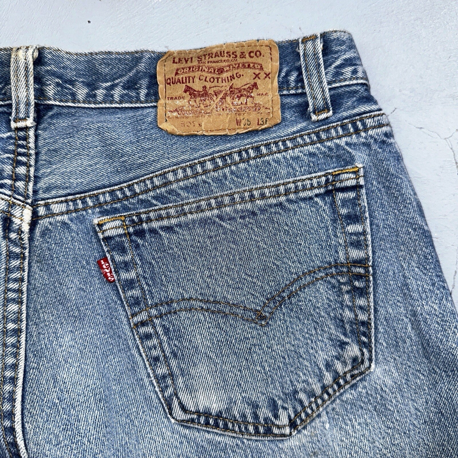 Levis 501 Vintage 90s USA 80s XX Straight Leg Jeans 35x36 Light Wash Act 32x31