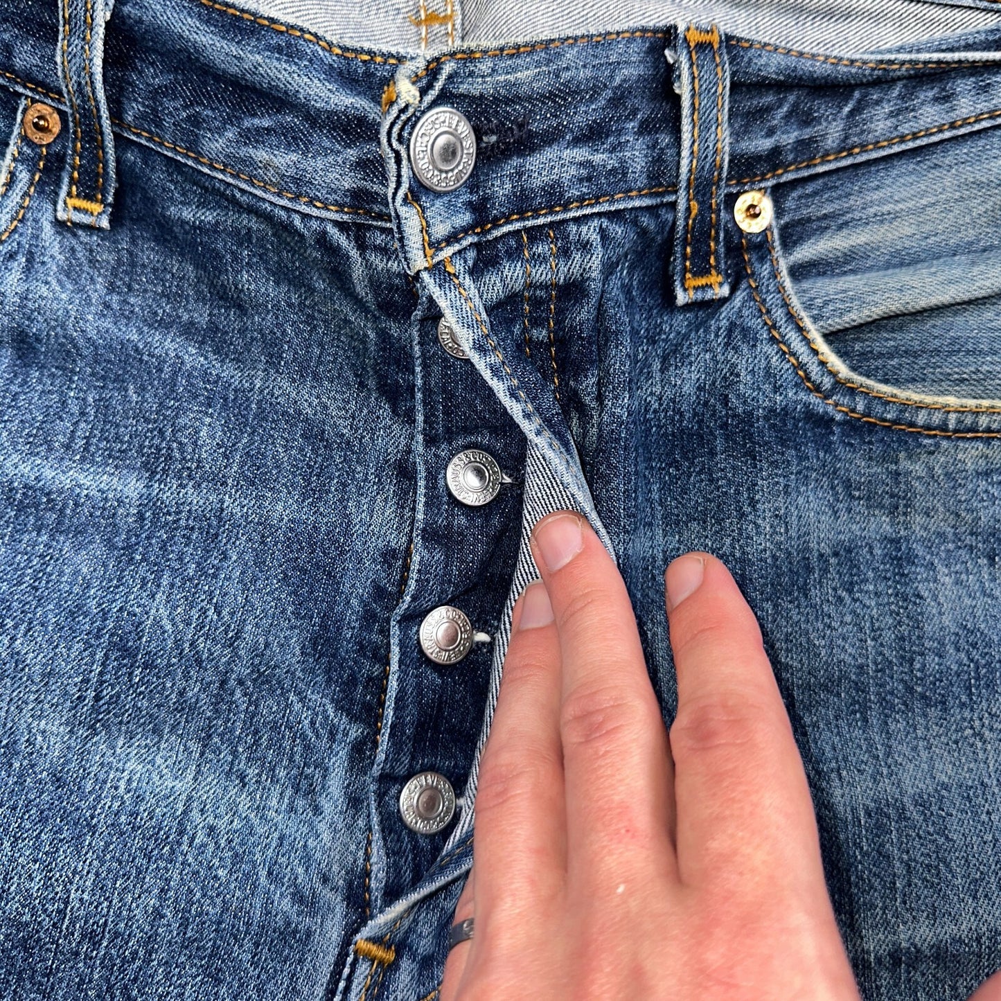 Levis 501 Vintage Y2K XX Straight Leg Jeans Blue Med Wash 34x34 Act 33x27