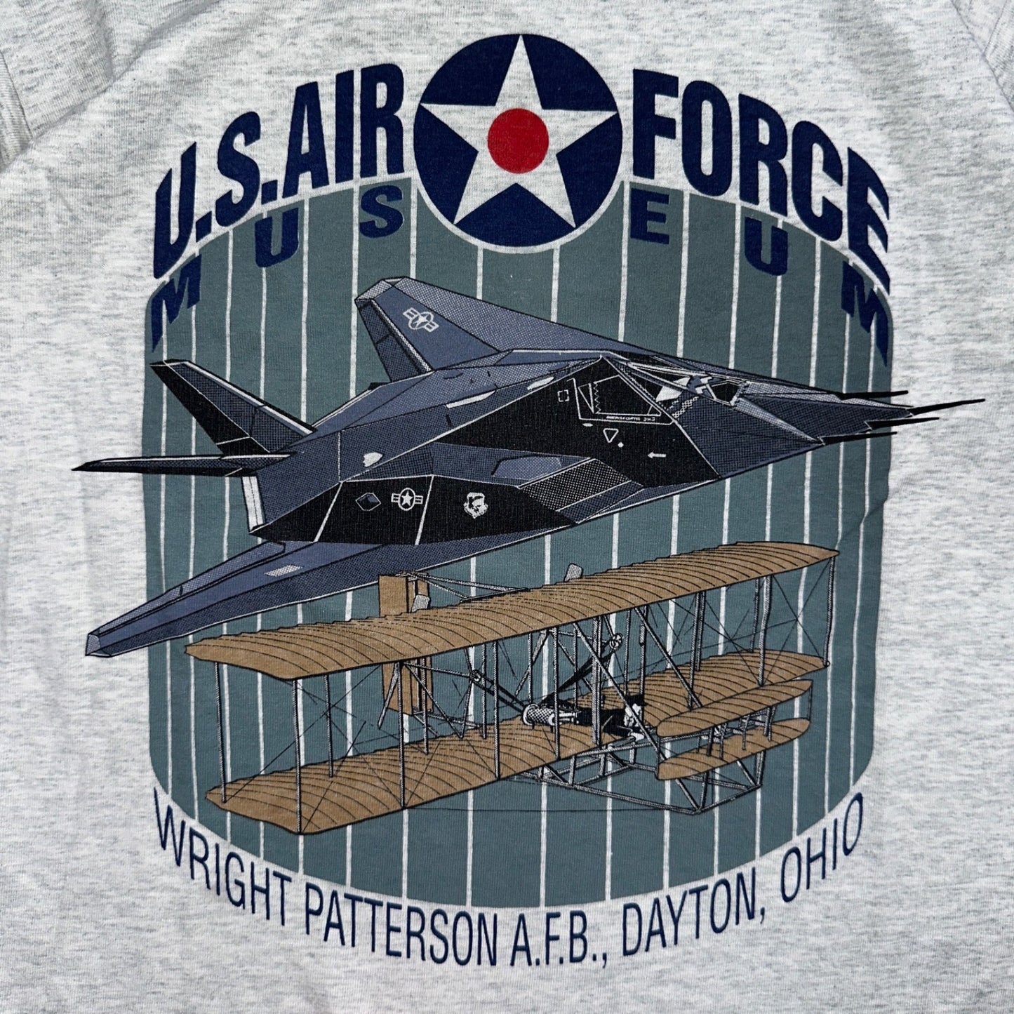 USAF VTG T Shirt US Air Force 90s FOTL Dayton Ohio Plane Jet Military