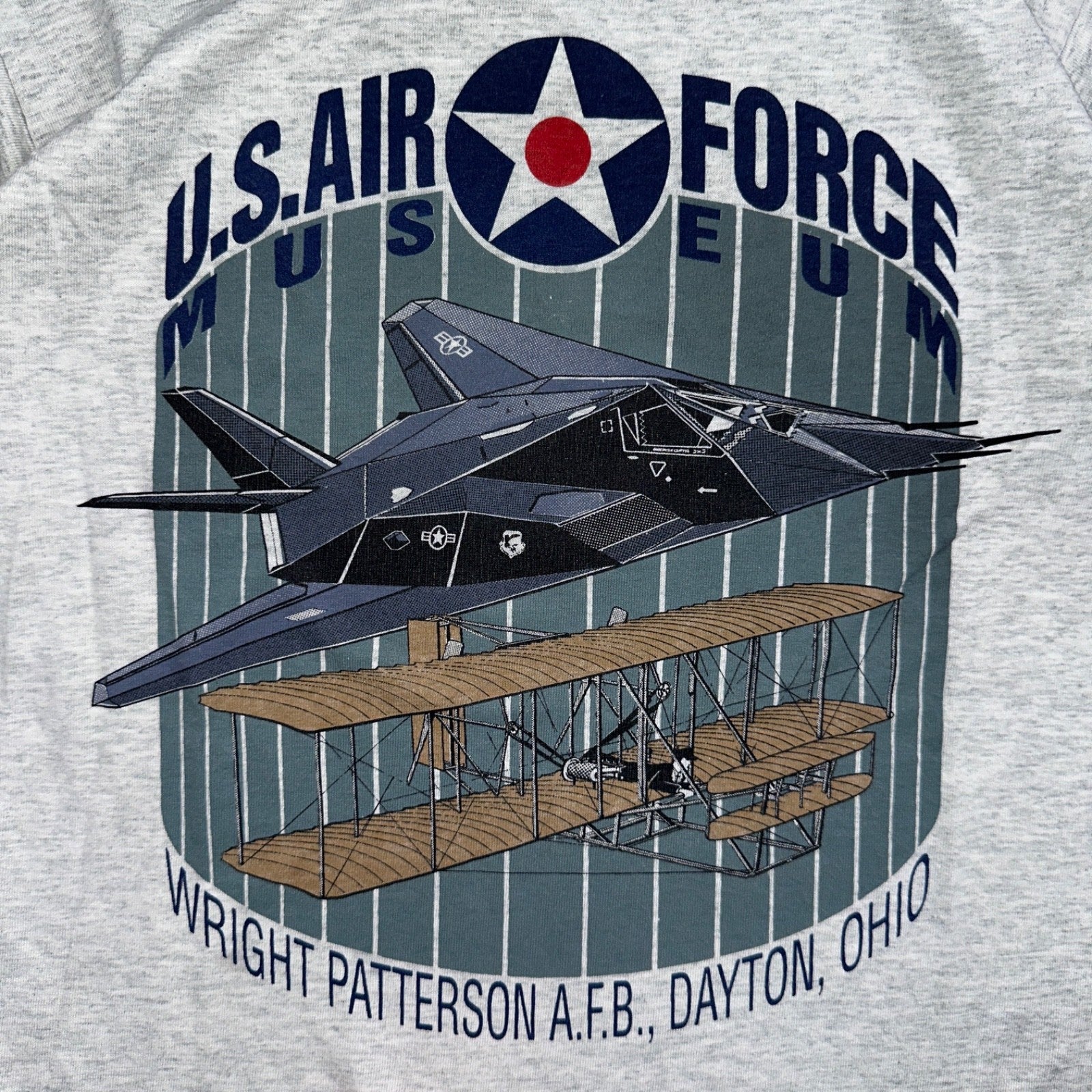 USAF VTG T Shirt US Air Force 90s FOTL Dayton Ohio Plane Jet Military