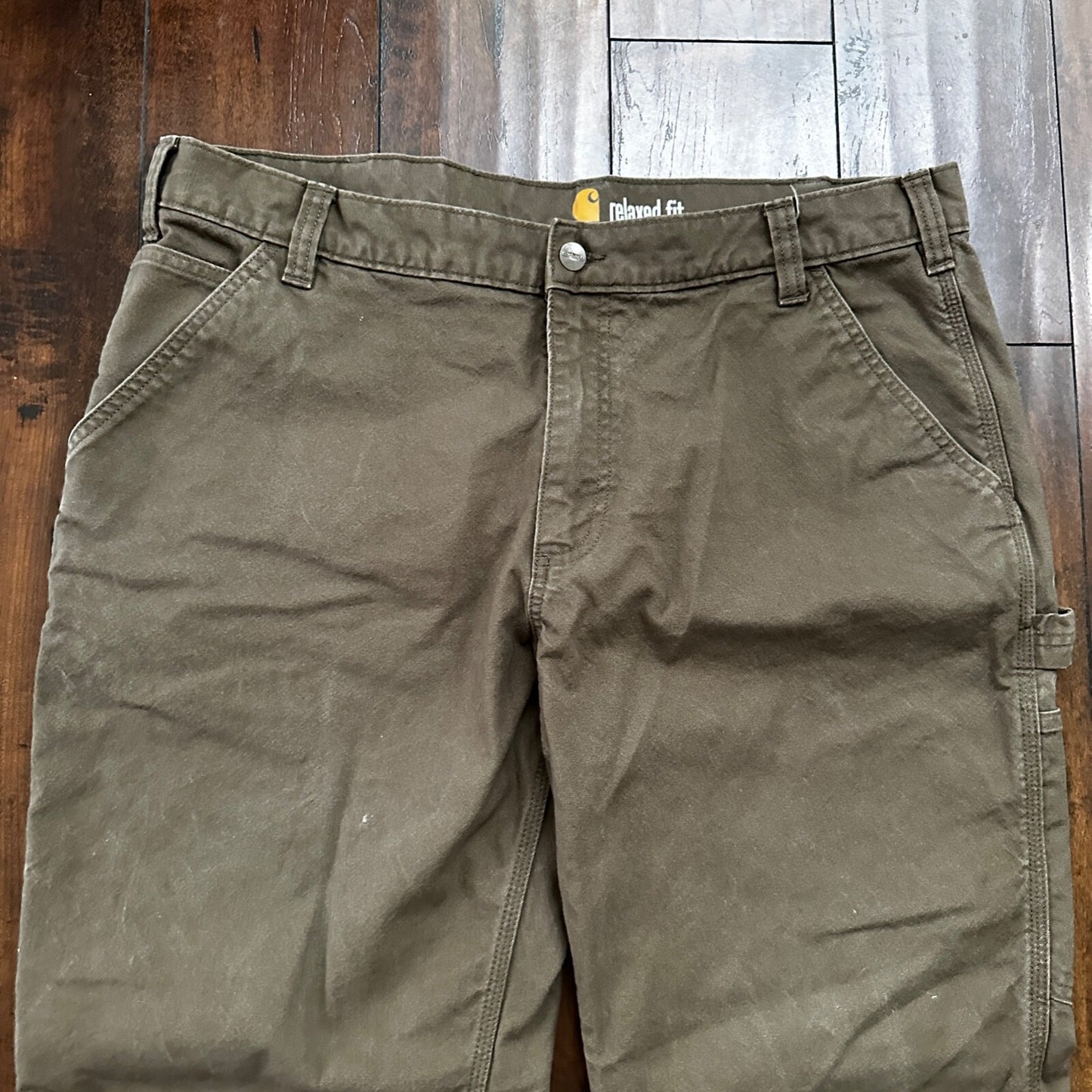 Carhartt Duck Relaxed Fit Jeans Carpenter Pants Brown 103279 217 Mens Size 40x30