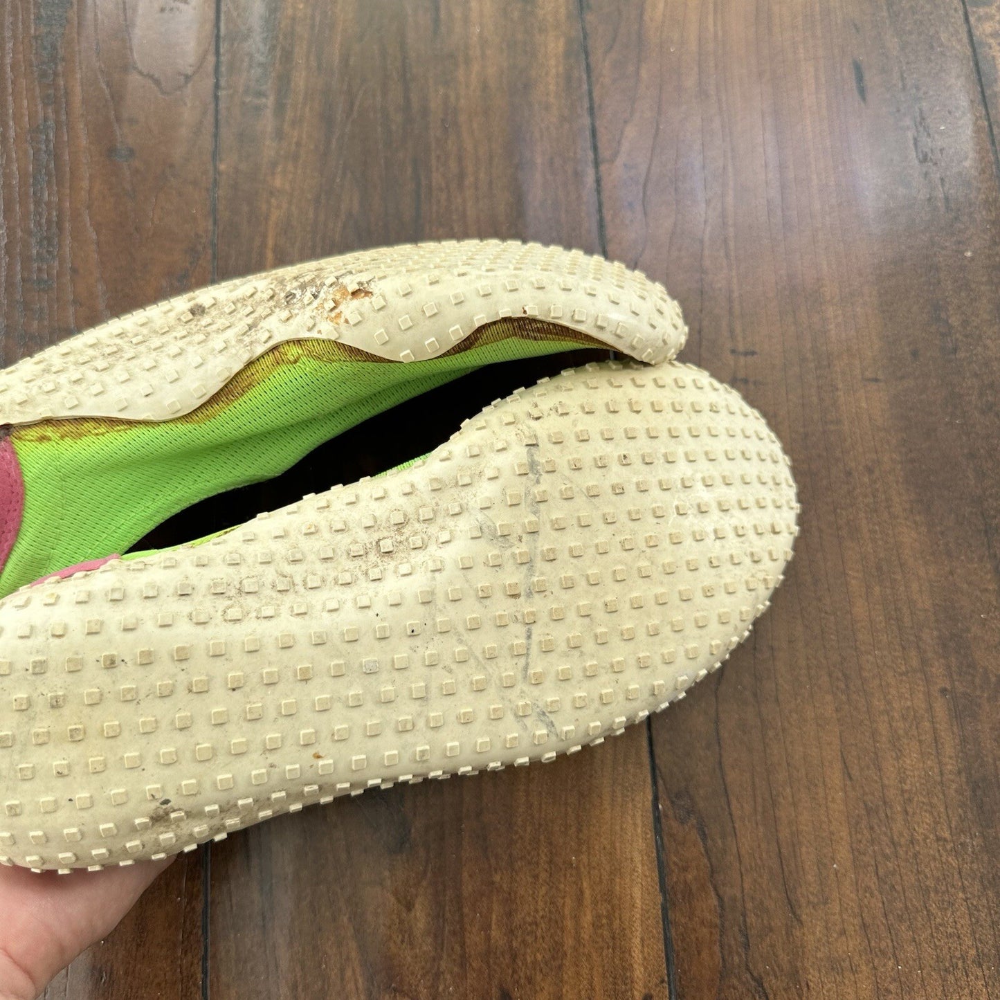 Vintage 80s Nike Aqua Sock Hot Pink Neon Green Size M 8-9 Rare 90s Unwearable