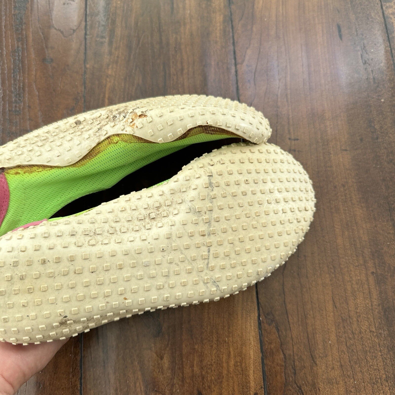 Vintage 80s Nike Aqua Sock Hot Pink Neon Green Size M 8-9 Rare 90s Unwearable