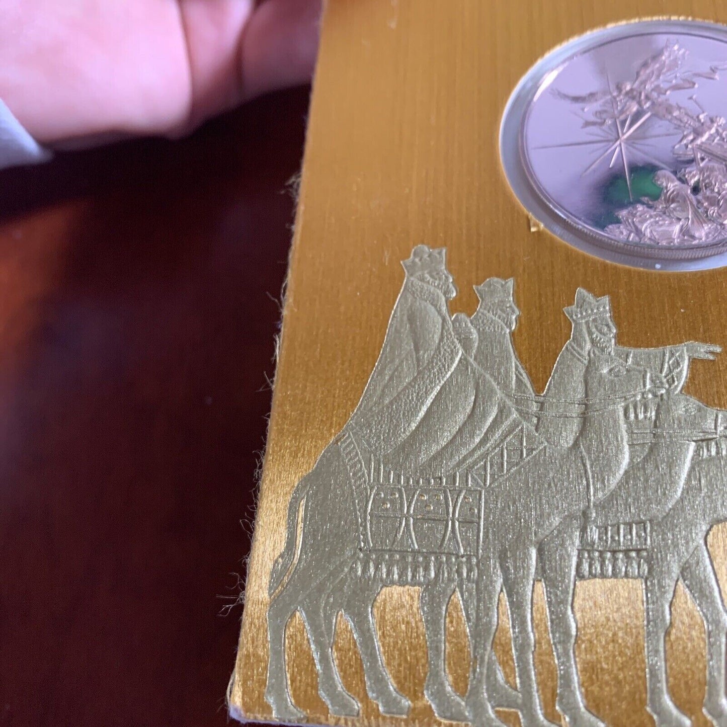 VINTAGE FRANKLIN MINT 1973 GLORY TO GOD CHRISTMAS CARD WITH COIN IN BOX