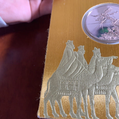 VINTAGE FRANKLIN MINT 1973 GLORY TO GOD CHRISTMAS CARD WITH COIN IN BOX