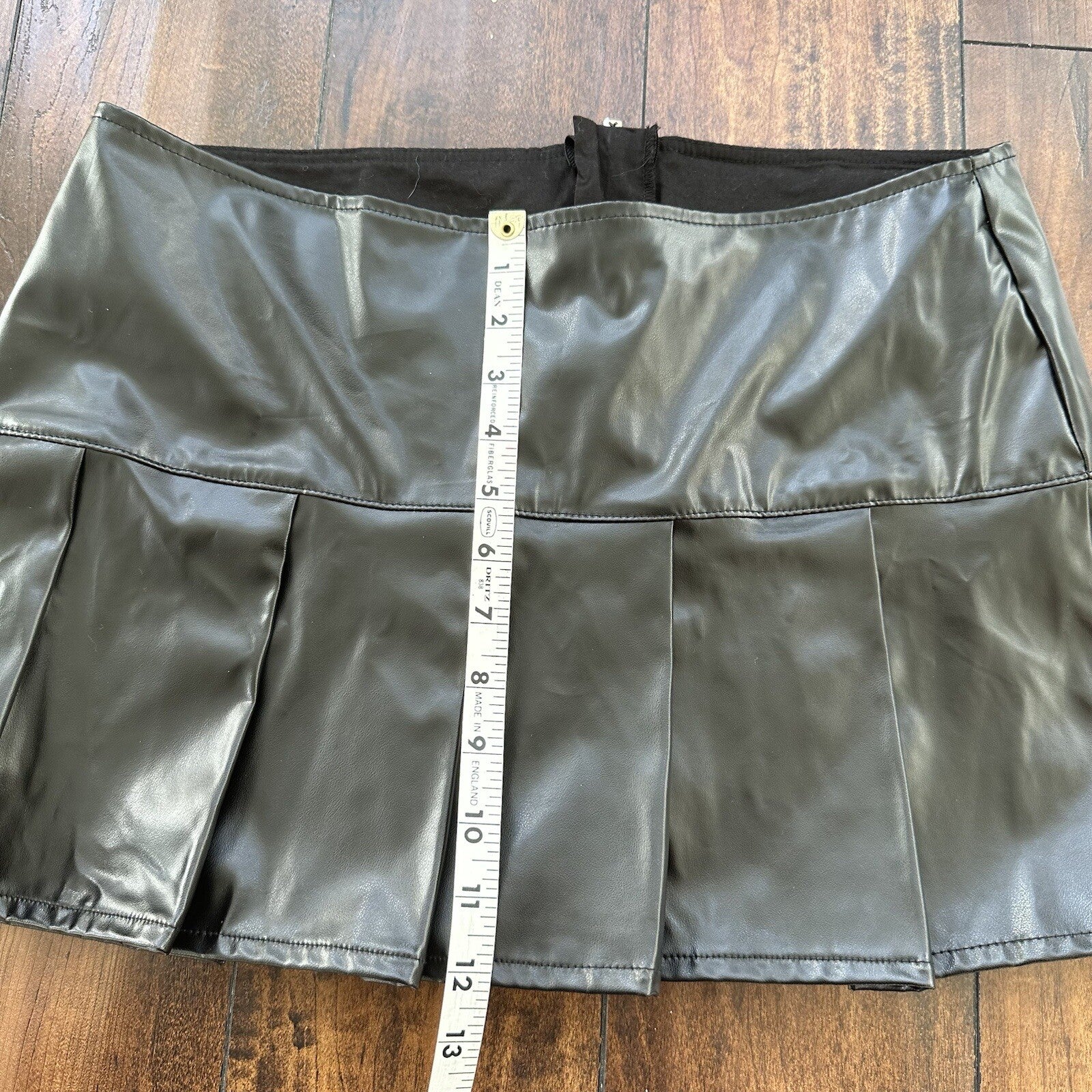 Tripp NYC Vintage M Black Faux Leather Goth Punk Mini Skirt Rare Grunge Y2K 90s
