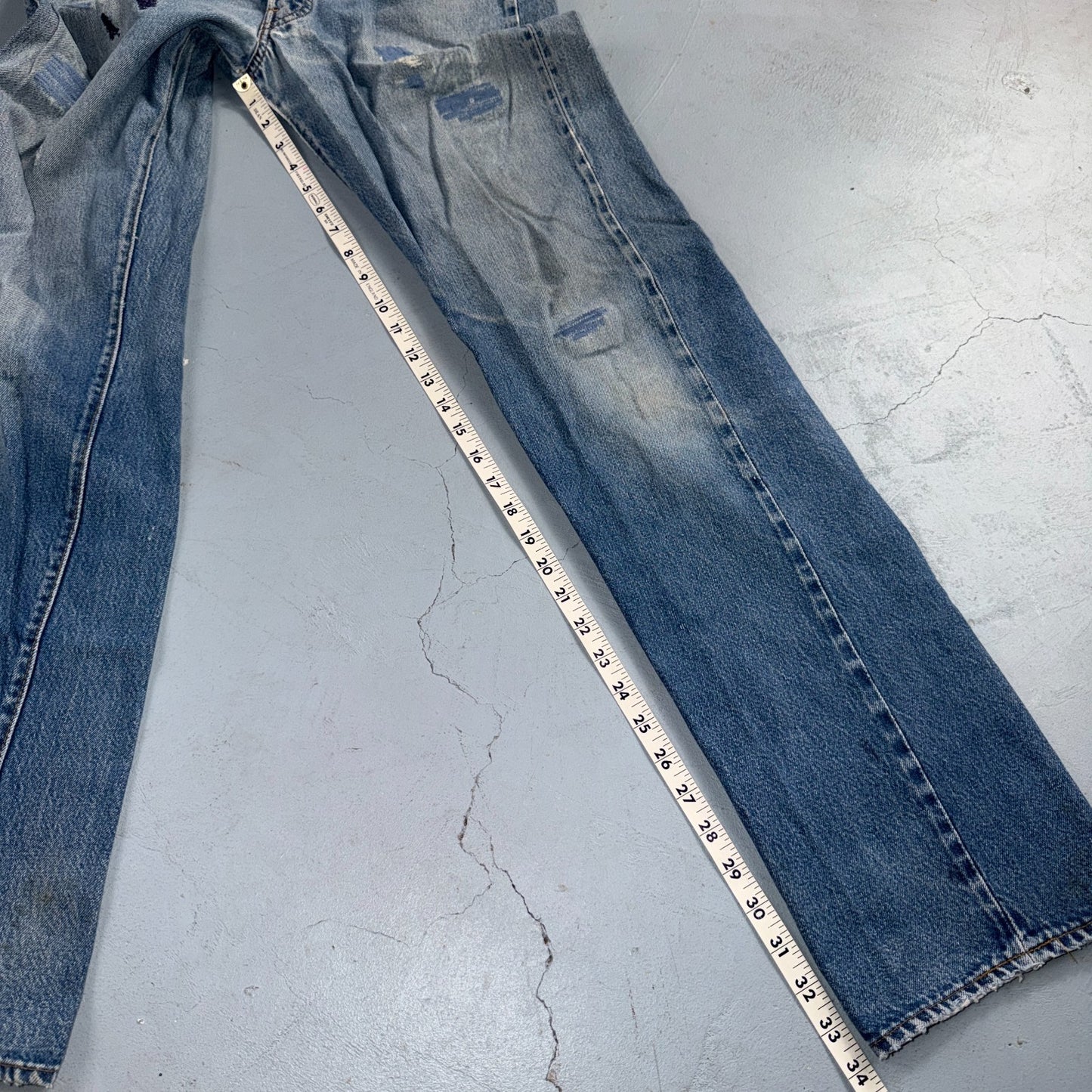 Levis 501 Vintage 80s Redline Selvedge USA XX Jeans Light Wash 34x38 Act 31x34