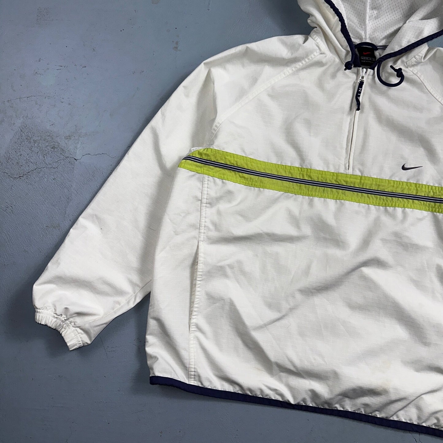 Nike Jacket Vintage Nylon Windbreaker Women’s Quarter Zip Large White 90s