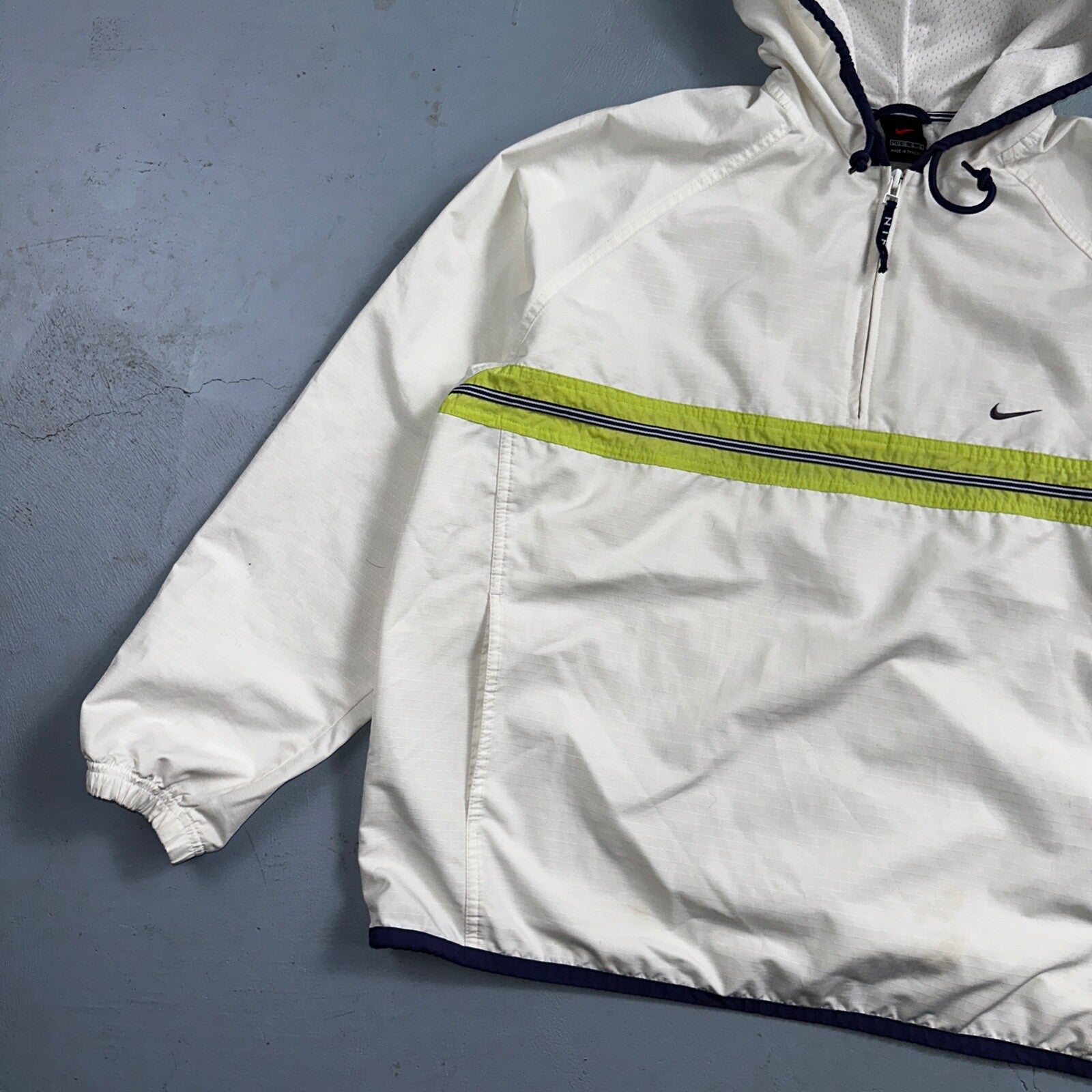 Nike Jacket Vintage Nylon Windbreaker Women’s Quarter Zip Large White 90s