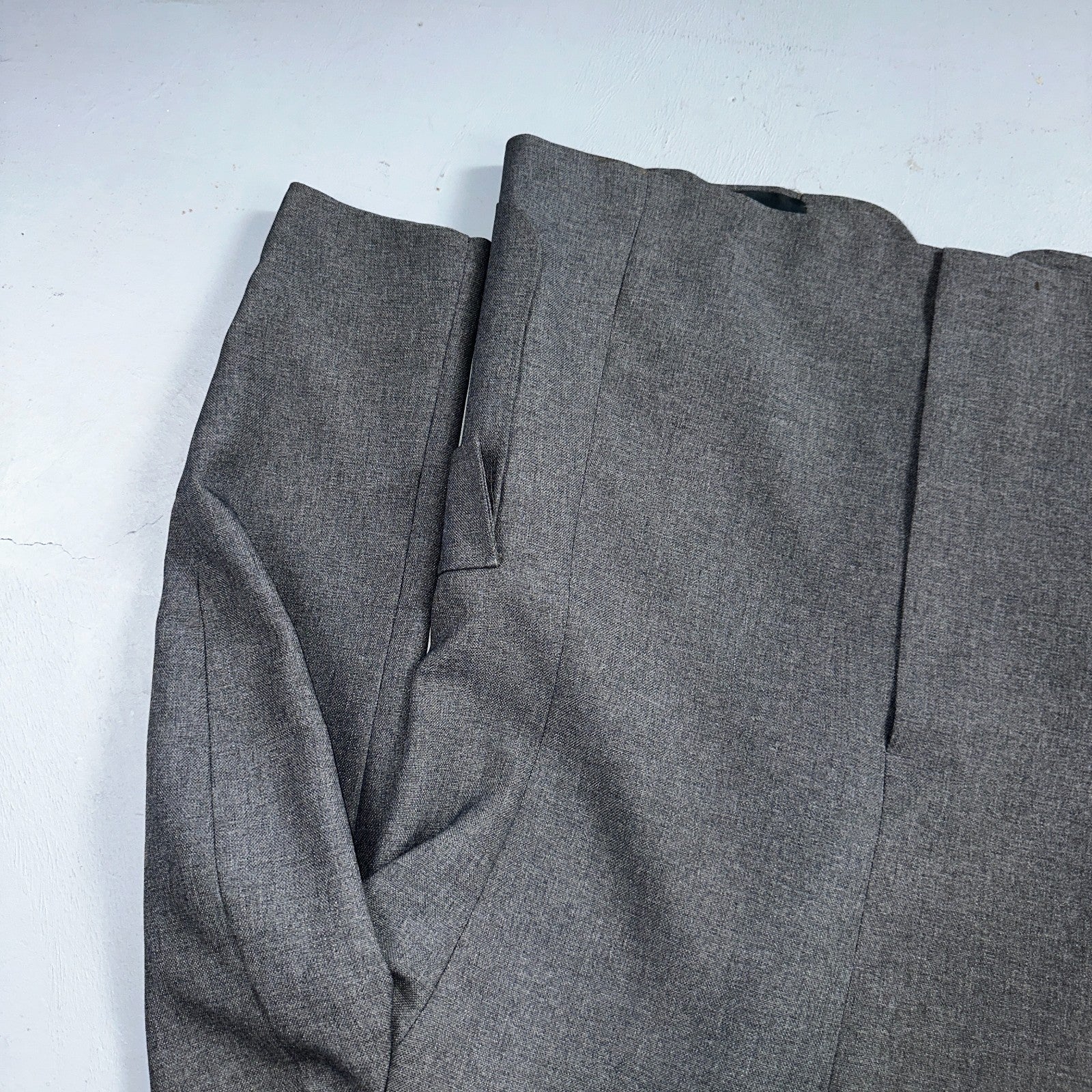 VTG Mens 2 PC Suit 44L Jacket Coat Vest Gray Levis Panatela Wool 80s