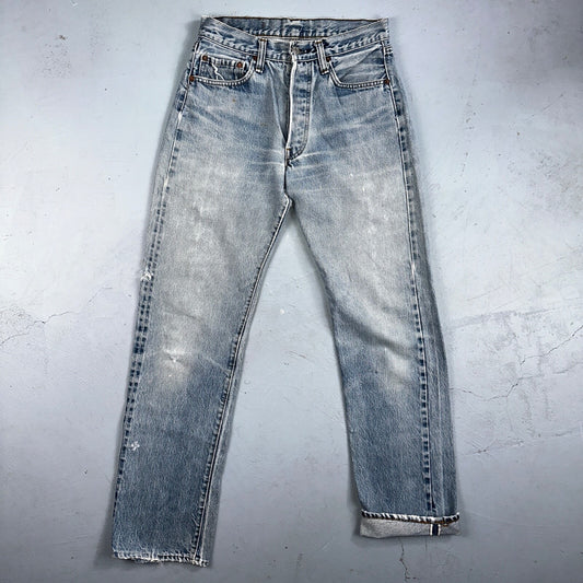 Levis 501 Vintage 80s Redline Selvedge USA XX Jeans Light Wash 66 Act 27x31