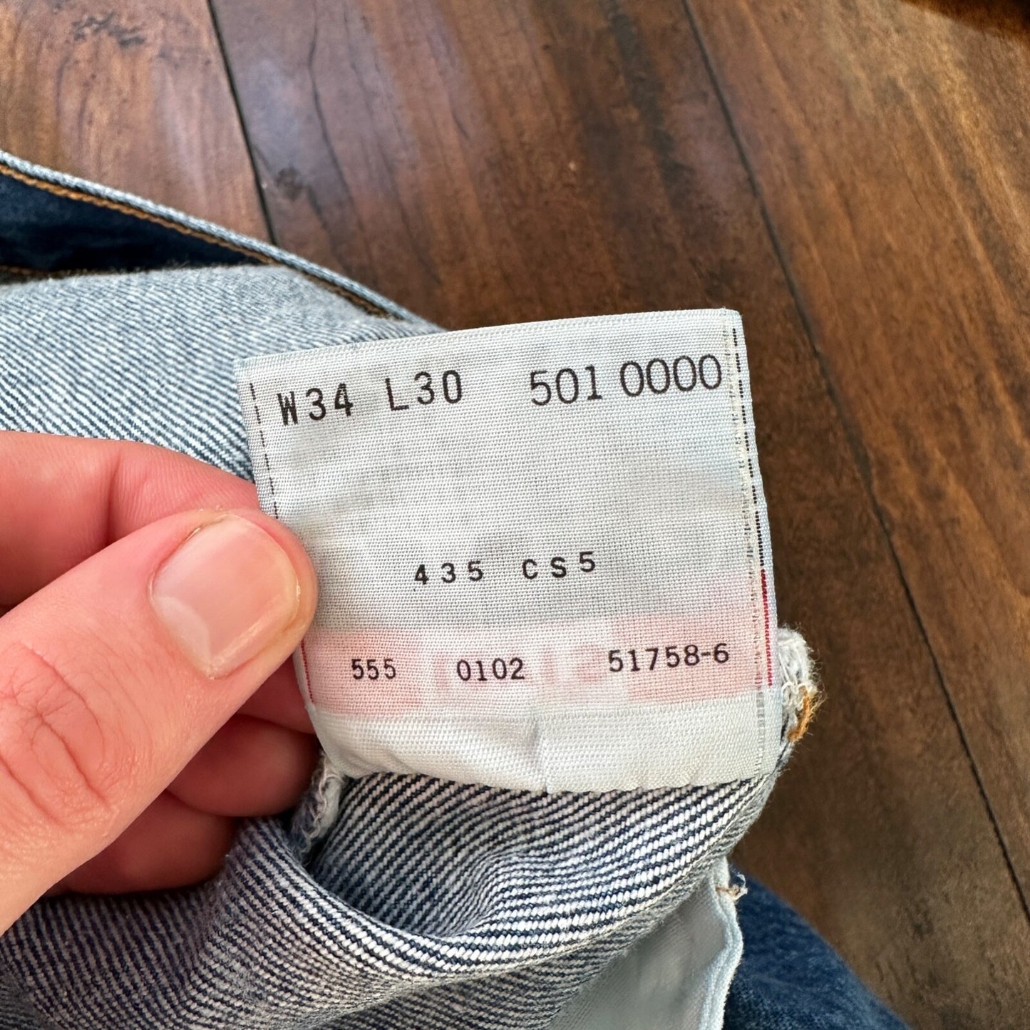 VTG Levis 501 XX Button Fly 90s USA Jeans Denim Straight Capri 34x30 Act 31x25