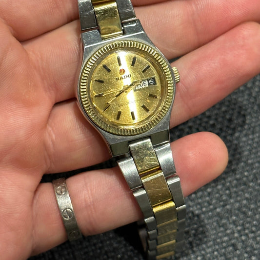 RARE RADO GOLDEN CITY Swiss Automatic Womens Watch c.1970s VTG Gold