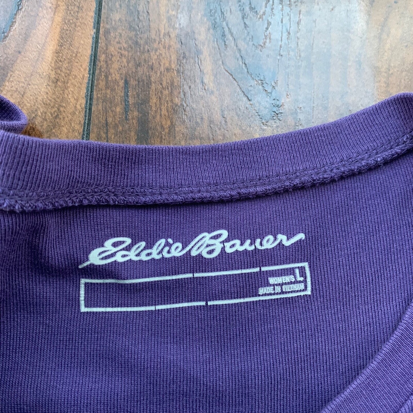 Eddie Bauer Womens Pullover Short Sleeve T-Shirt Purple Basic Blank VTG Y2K 90s