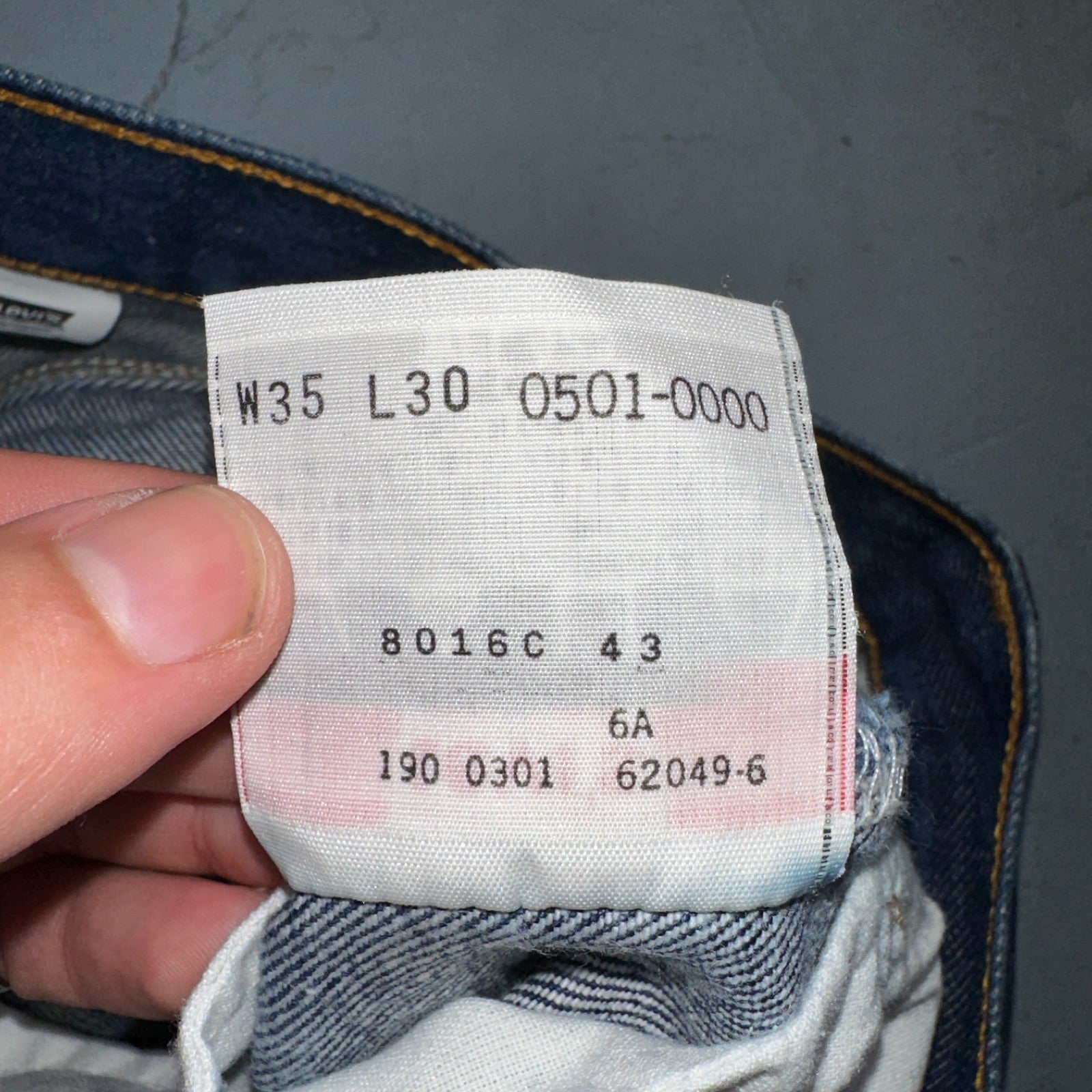 Levis 501 Vintage Y2K 90s XX Straight Leg Jeans Blue Dark Wash 35x30 Act 33x26