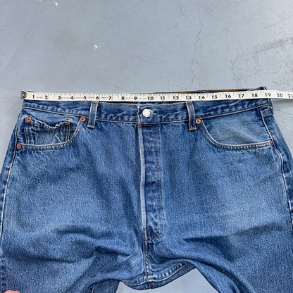 Levis 501 Vintage 90s USA XX Straight Leg Jeans Blue Med Wash 42x32 Act 38x27