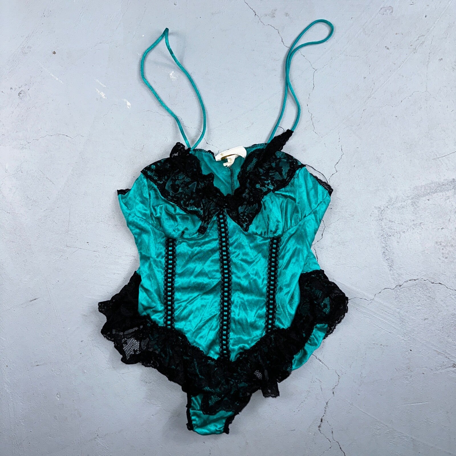 VTG Texsheen Lingerie Slip Dress Sleepwear Sweep Nightgown Lace Teddy Negliee