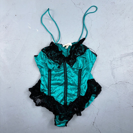 VTG Texsheen Lingerie Slip Dress Sleepwear Sweep Nightgown Lace Teddy Negliee