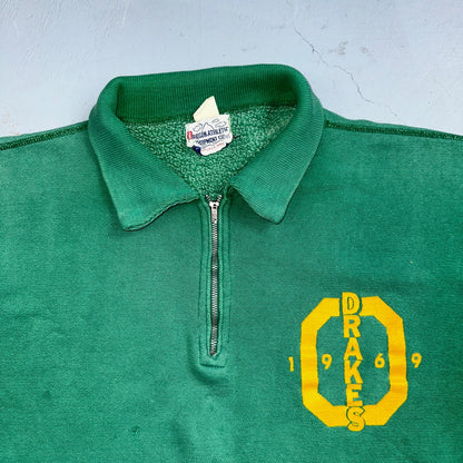 VTG 60s Oregon Track Sweatshirt Champion 1969 Drakes Rockabilly Ducks Polo Zip