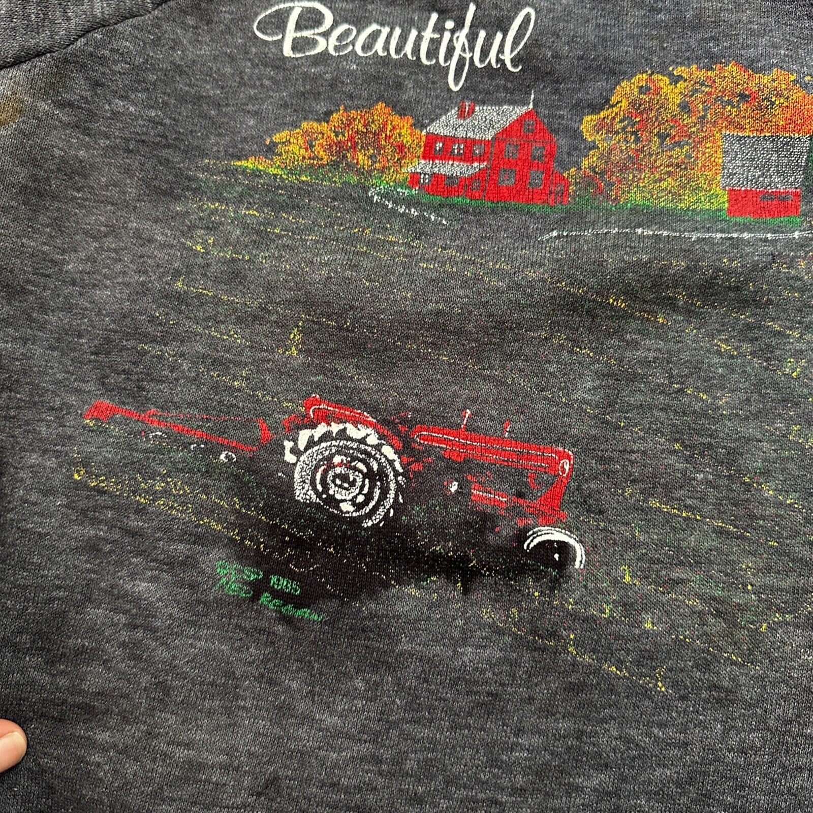 Beautiful Oregon VTG 90s 80s Sweatshirt Crewneck Jumper Gym Farm Land Cool