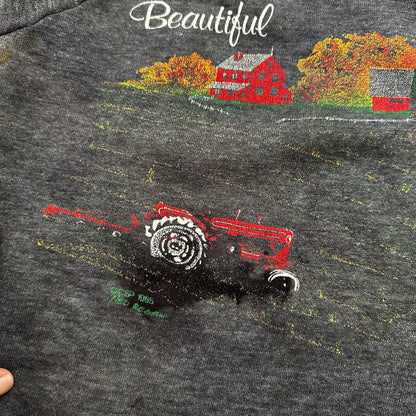 Beautiful Oregon VTG 90s 80s Sweatshirt Crewneck Jumper Gym Farm Land Cool