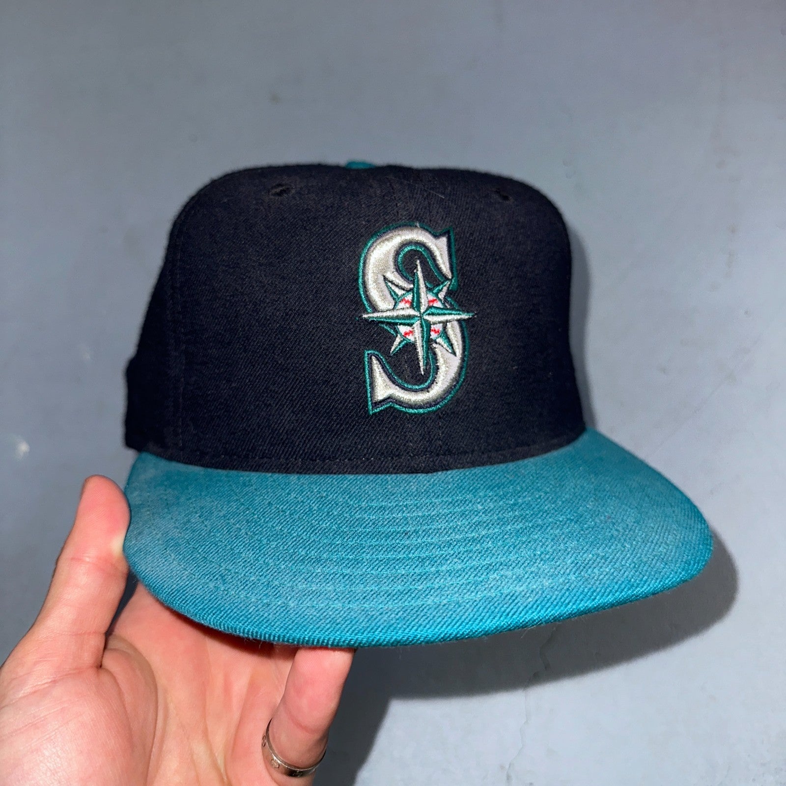 Vintage Seattle Mariners New Era 59Fifty Pro Model Fitted 7 3/8 Hat Wool MLB