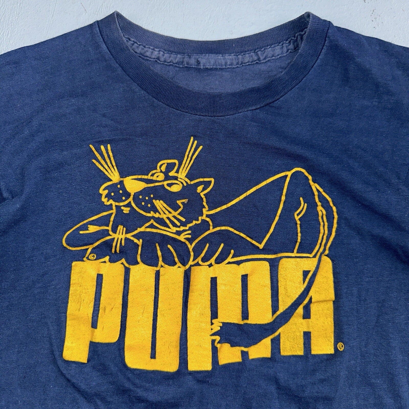 Puma Vintage 70s T Shirt Single Stitch Cat Cartoon Sneakers 1970s Graphic Sports