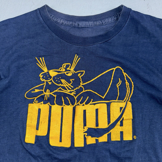 Puma Vintage 70s T Shirt Single Stitch Cat Cartoon Sneakers 1970s Graphic Sports