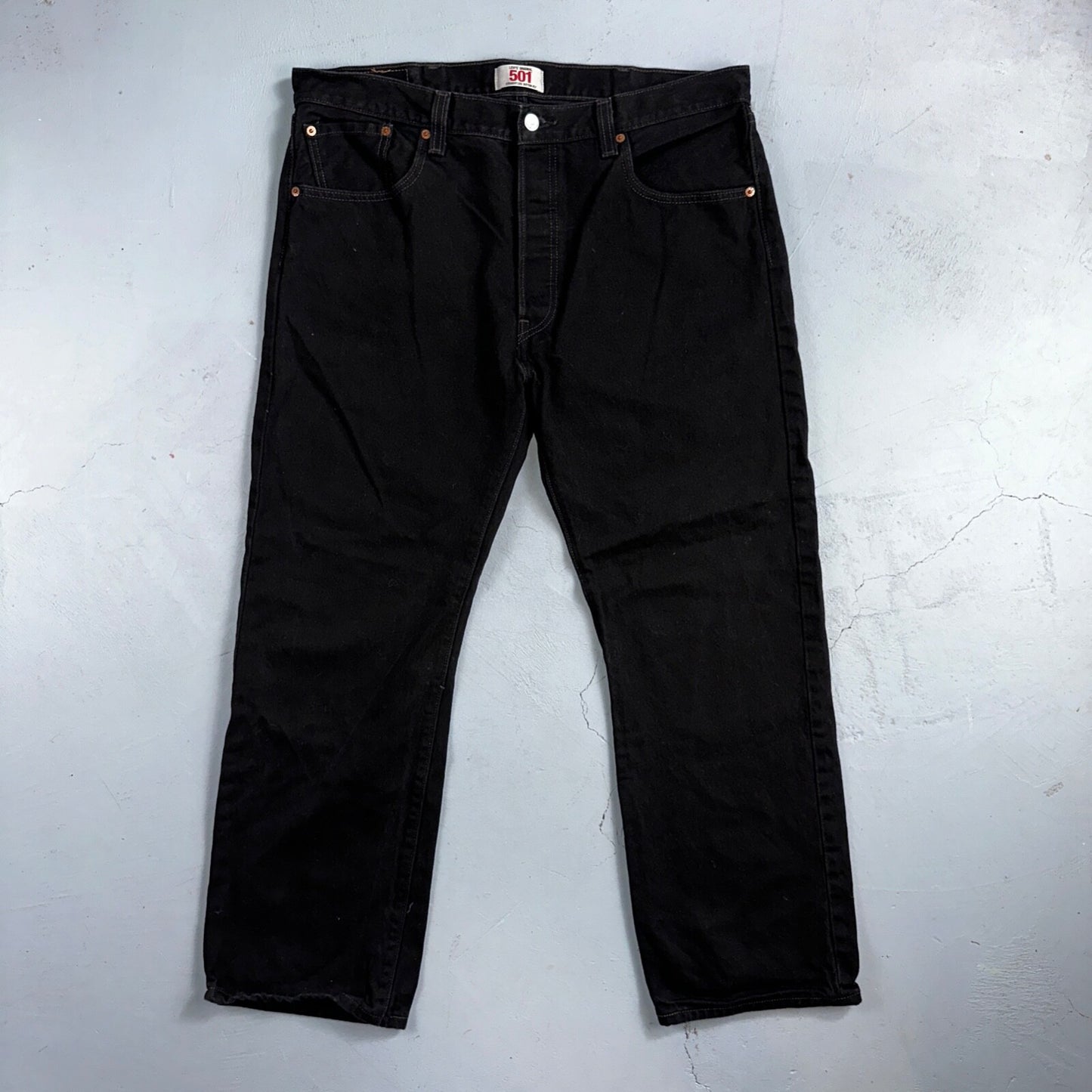 Levis 501 Vintage Y2K Mexico XX Straight Leg Jeans Black Dark Wash 38x30