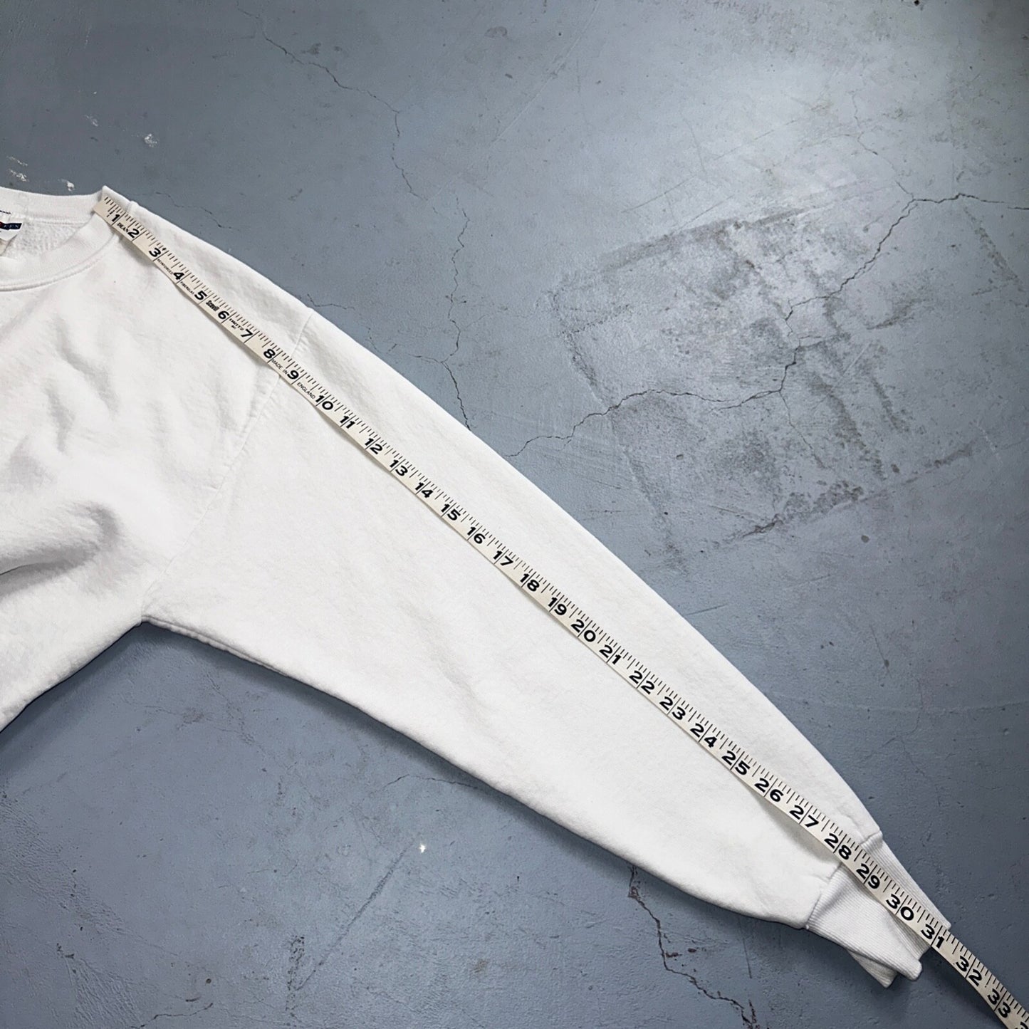 Jerzees VTG 90s Blank White Crewneck Jumper Sweatshirt USA Lot 1 Clean No Print