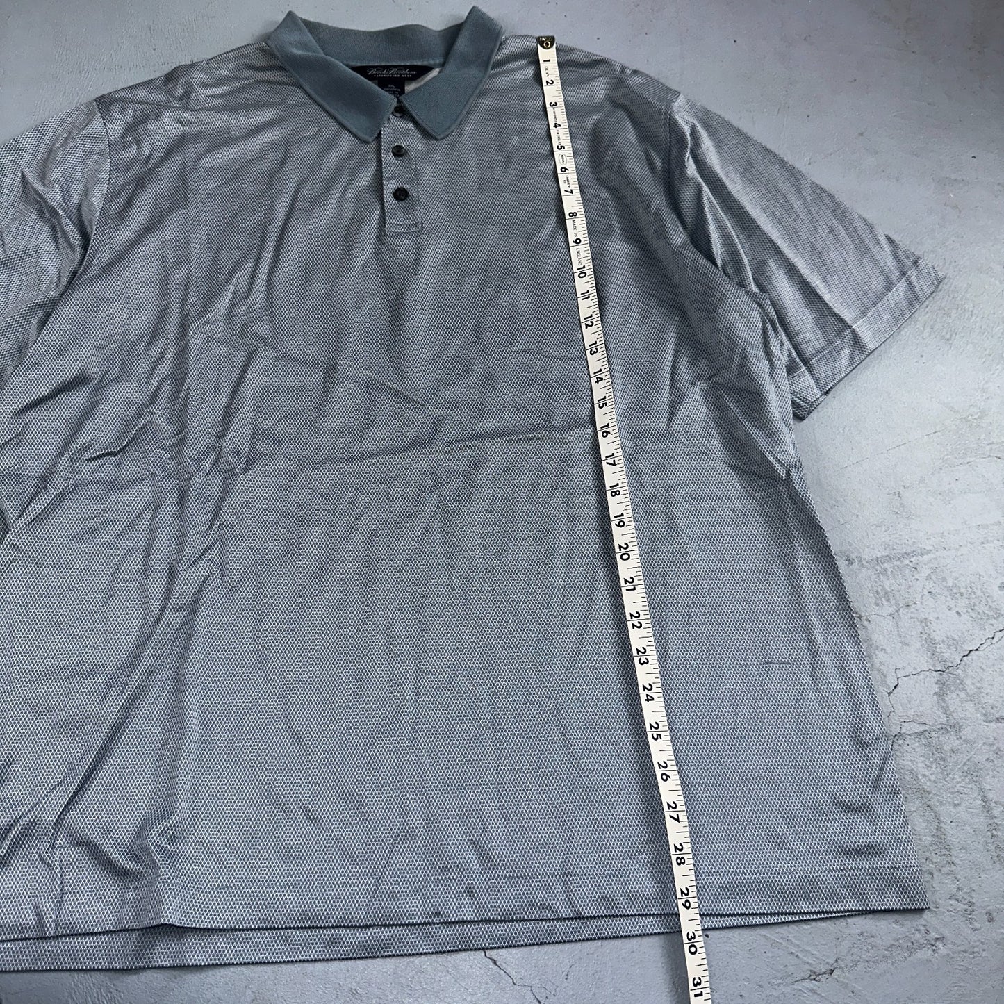 BROOKS BROTHERS Polo Shirt Mens 2XL Blue Cotton Performance Polo Shirt Golf